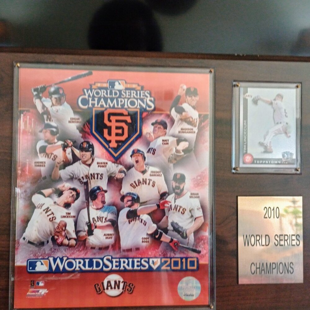 World Series Champions 2010 Giants Plaque